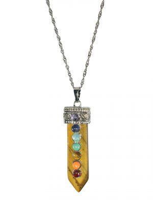 Dije siete chakras ojo de tigre