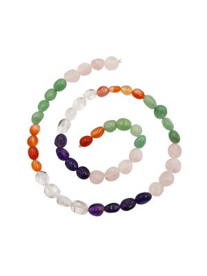 Sarta piedras naturales multicolor oval
