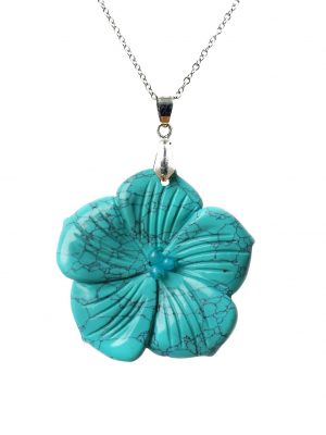 Biocristal dije flor tallada howlita azul