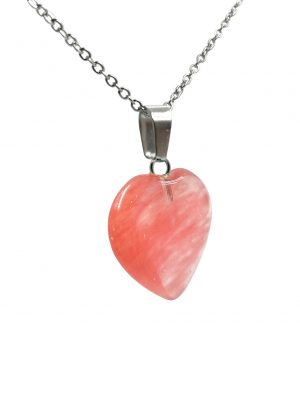 Biocristal dije corazón cuarzo cherry