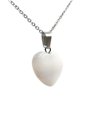 Biocristal dije corazón cuarzo nieve