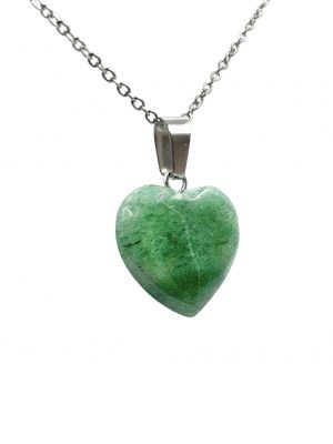 Biocristal dije corazón cuarzo verde