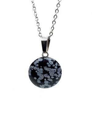 Biocristal dije redondo obsidiana copo de nieve