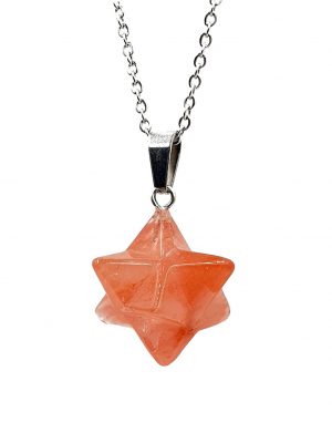 Biocristal dije Estrella de Merkabá cuarzo cherry