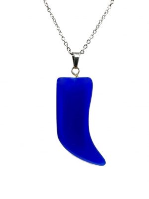 Biocristal Dije colmillo ágata azul oscuro