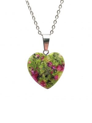 Biocristal dije corazón rubí zoisita