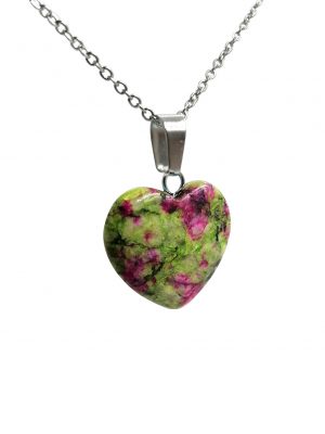 Biocristal dije corazón rubí zoisita