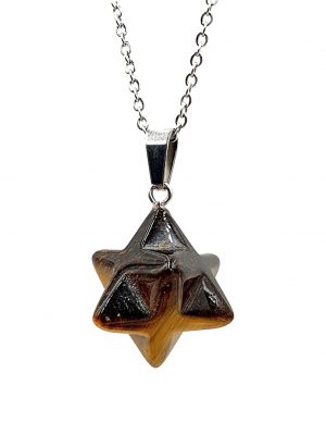Biocristal dije Estrella de Merkabá ojo de tigre