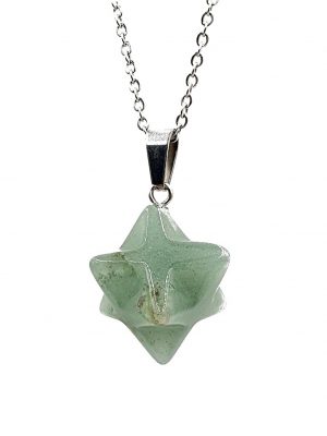 Biocristal dije Estrella de Merkabá cuarzo verde