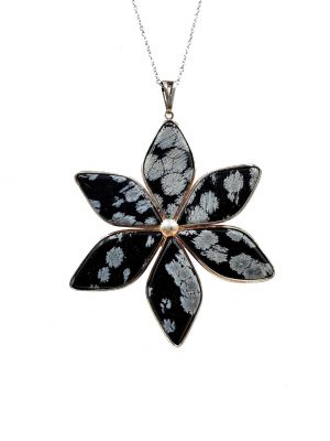 Biocristal dije flor obsidiana copo de nieve