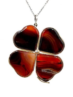 Biocristal dije trébol ágata roja