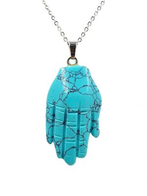 Dije mano howlita azul