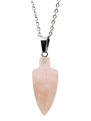Biocristal dije punta lanza cuarzo rosado