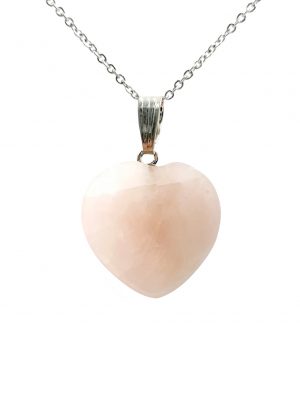 Biocristal dije corazón cuarzo rosado