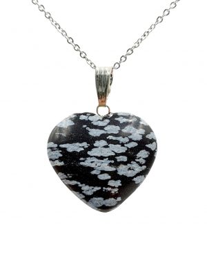 Biocristal dije corazón obsidiana copo de nieve