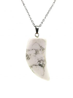 Biocristal dije colmillo howlita blanca