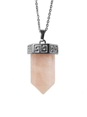 Biocristal dije punta grande cuarzo rosado