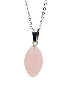 Dije pluma cuarzo rosado