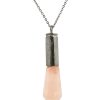 Biocristal dije punta cuarzo rosado con metal