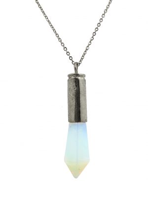 Biocristal dije punta opalina con metal plateado
