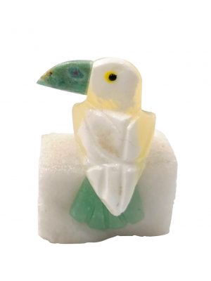 Biocristal Pájaro calcita amarilla, pico amazonita