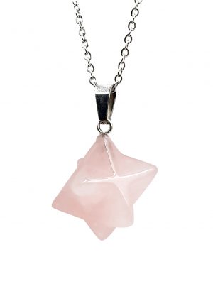 Biocristal dije estrella de Merkabá cuarzo rosado 2
