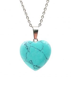 Biocristal dije corazón howlita azul
