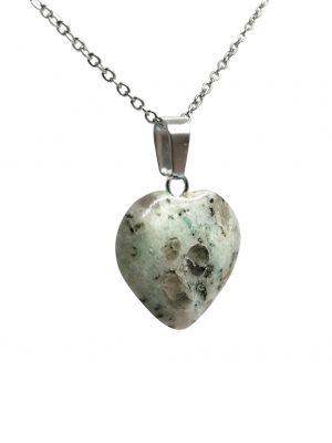 Biocristal dije corazón jaspe kiwi