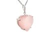Biocristal dije corazón pequeño con metal cuarzo rosado