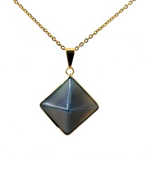 Biocristal dije pirámide de cuarzos ágata azul
