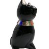 Biocristal gato grande de obsidiana