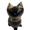 Biocristal gato grande de obsidiana