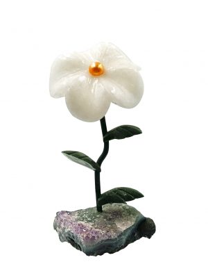 Biocristal flor grande cuarzo nieve