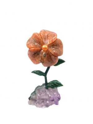 Biocristal flor pequeña calcita naranja