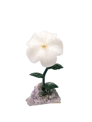 Biocristal flor pequeña cuarzo nieve